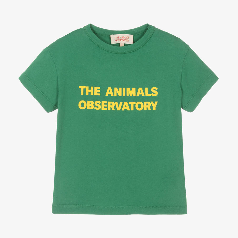 The Animals Observatory - Green Cotton T-Shirt | Childrensalon