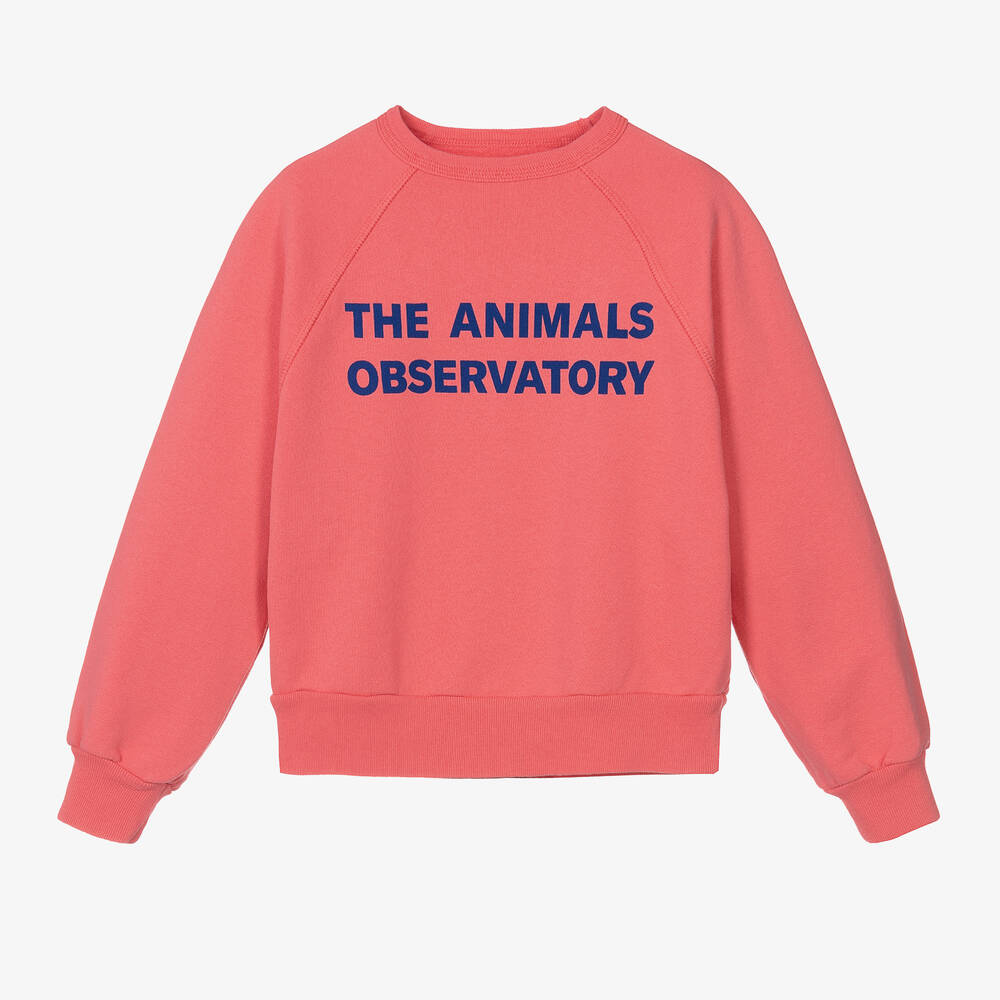The Animals Observatory Babies' Pink Cotton Sweatshirt