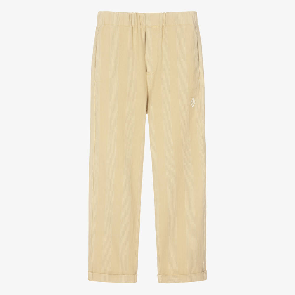 The Animals Observatory Teen Beige Stripe Cotton Twill Trousers
