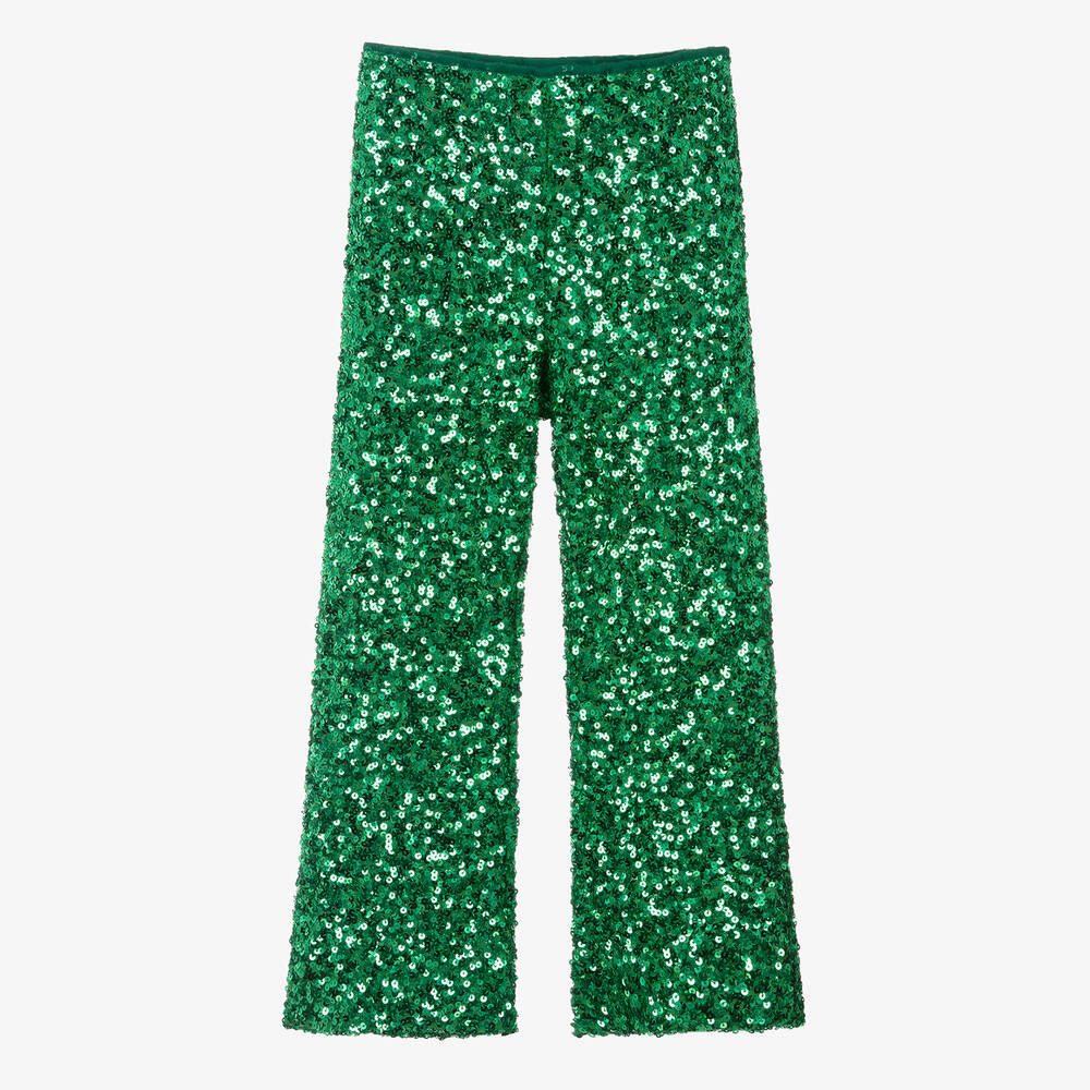 The Animals Observatory Teen Girls Green Sequin Trousers