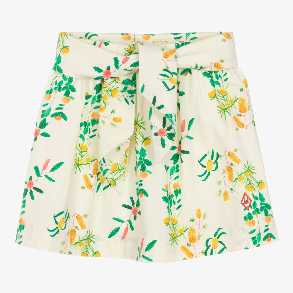 THE ANIMALS OBSERVATORY TEEN GIRLS WHITE COTTON FLORAL SKIRT