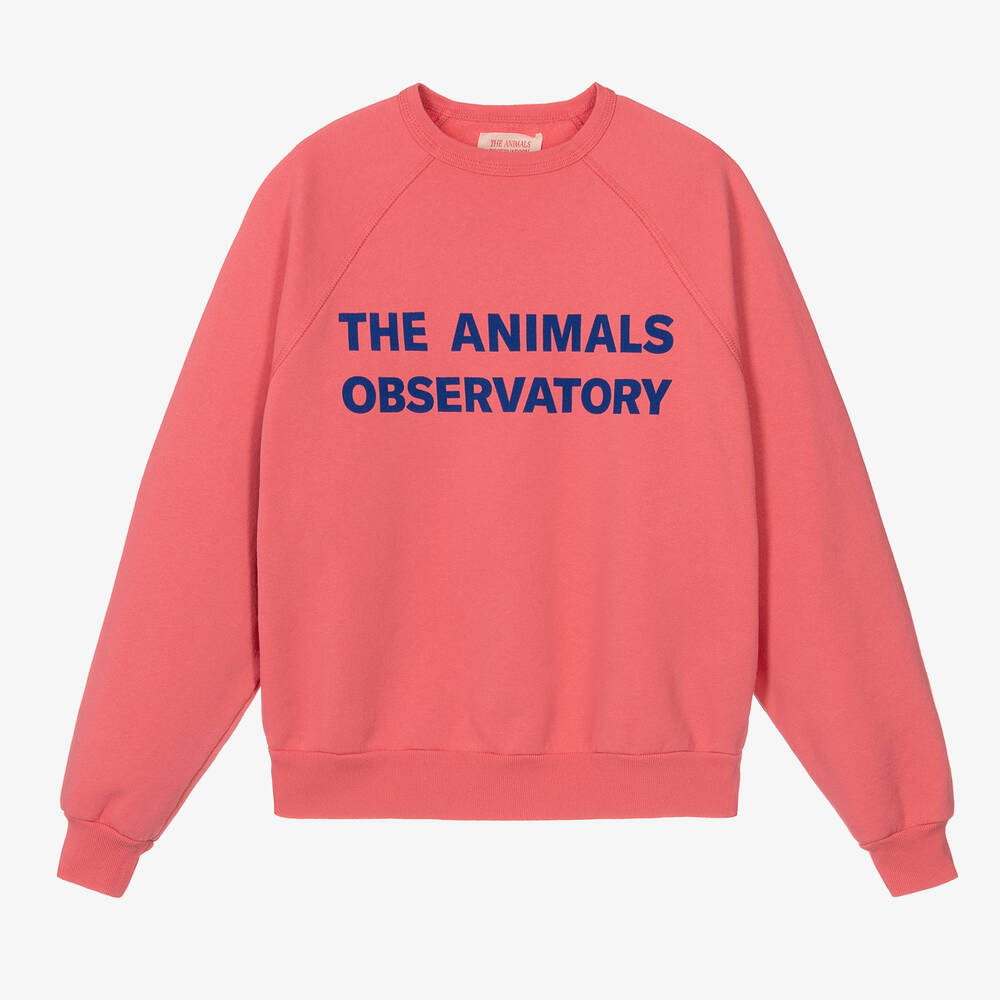 The Animals Observatory - Teen Pink Cotton Sweatshirt | Childrensalon