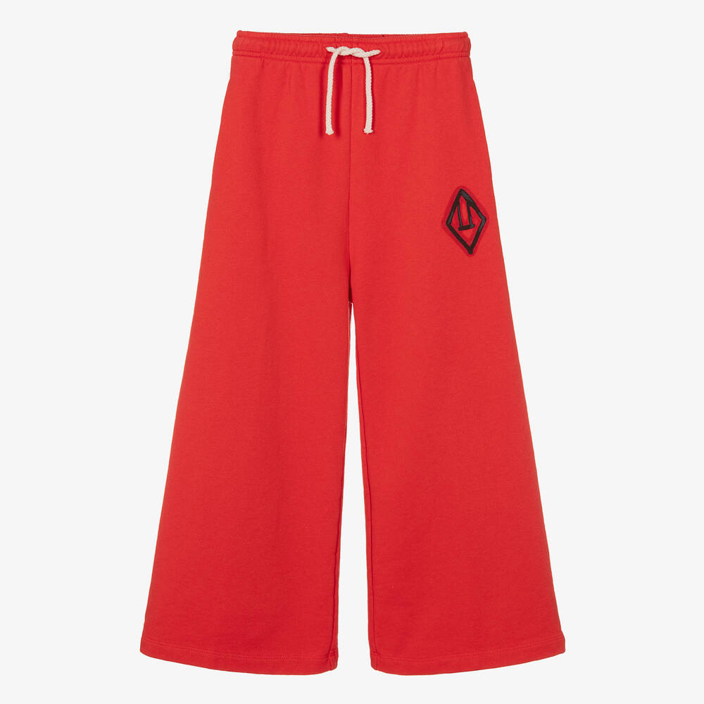 The Animals Observatory - Teen Red Cotton Wide-Leg Joggers | Childrensalon