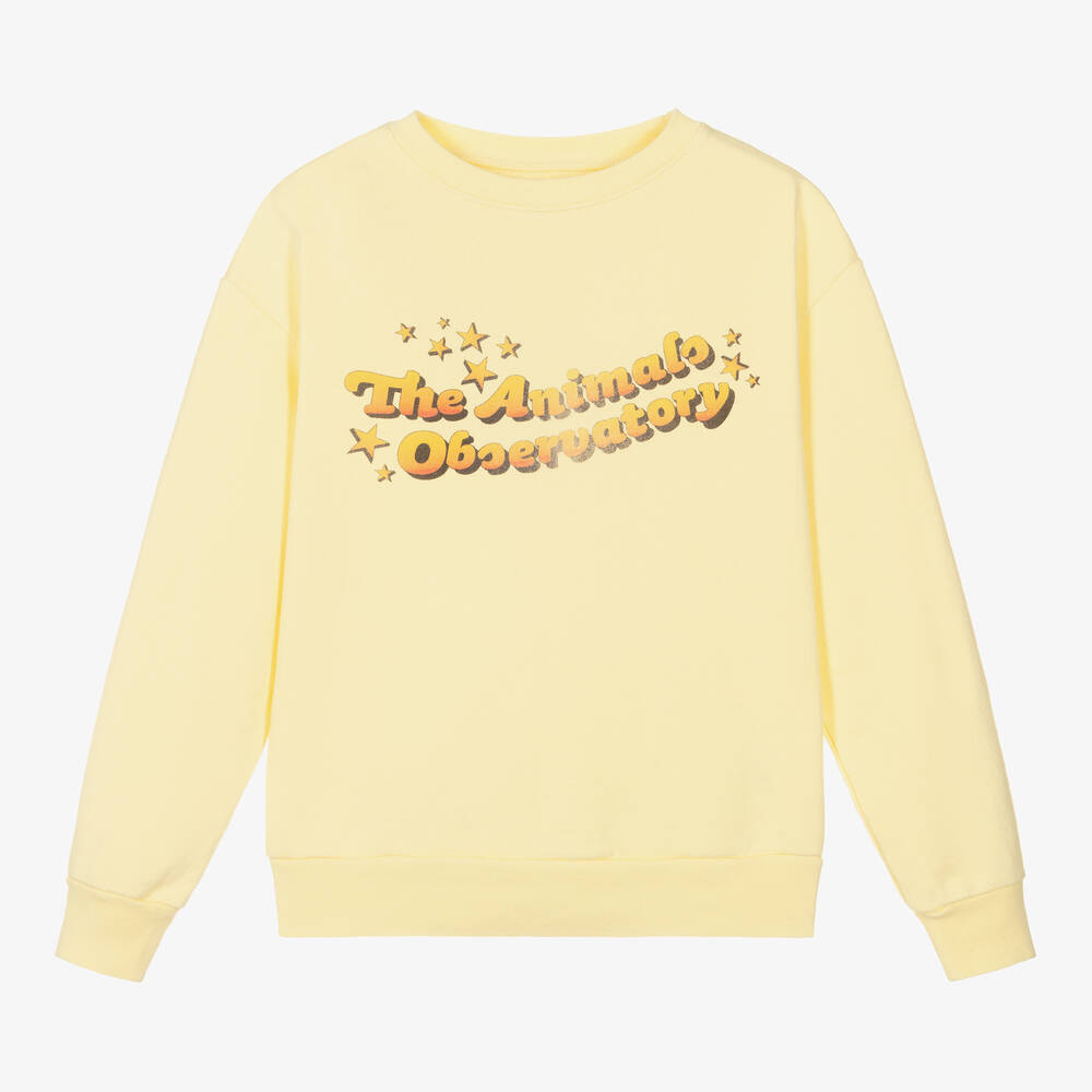 The Animals Observatory Teen Yellow Cotton Sweatshirt