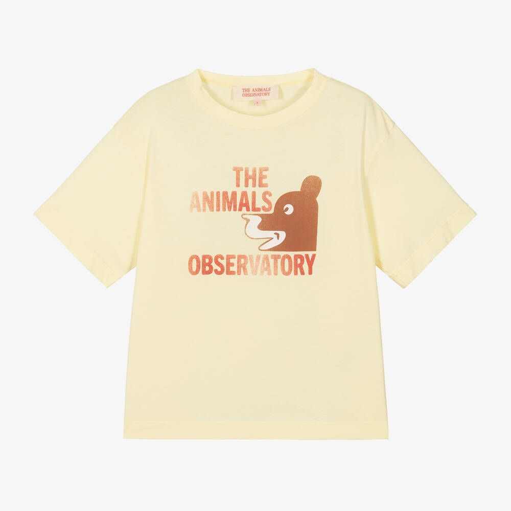 The Animals Observatory - تيشيرت قطن جيرسي لون أصفر باستيل للأطفال | Childrensalon