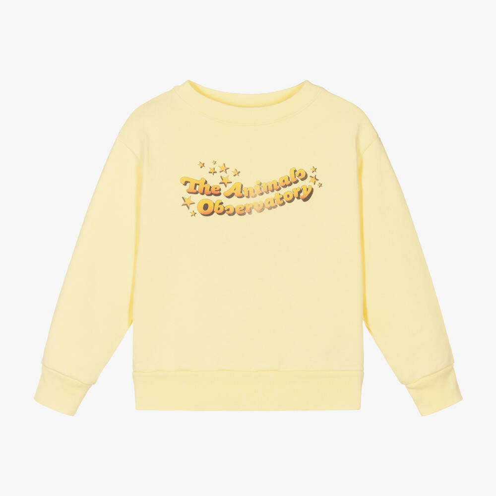 The Animals Observatory Bear Cotton Jersey Sweatshirt In Yellow