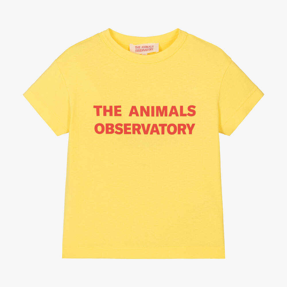 The Animals Observatory - تيشيرت قطن جيرسي لون أصفر فاقع | Childrensalon