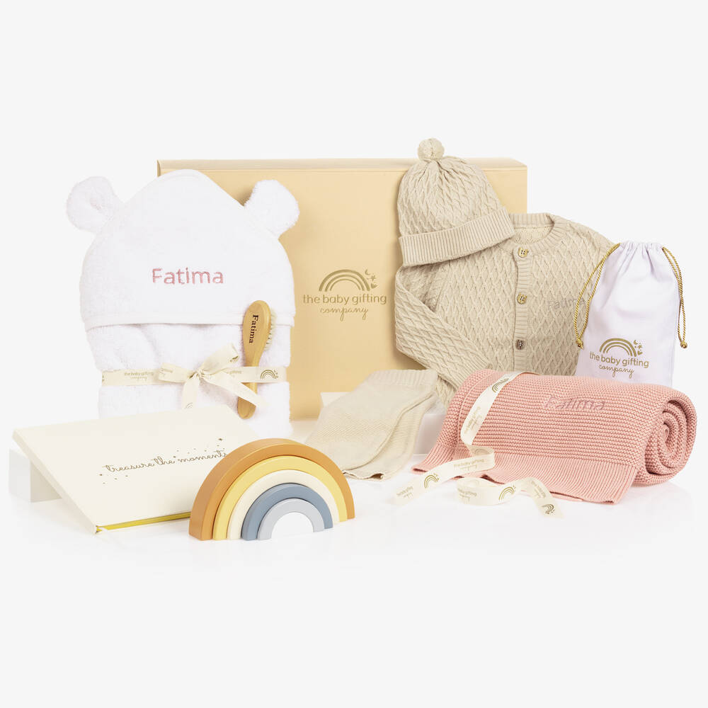 The Baby Gifting Company - سلة هامبر أطفال بناتي مخصصة لون زهري  | Childrensalon