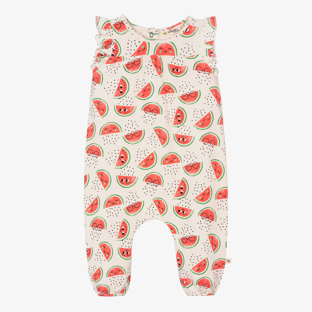 The Bonnie Mob - Baby Girls Cotton Watermelon Jumpsuit | Childrensalon