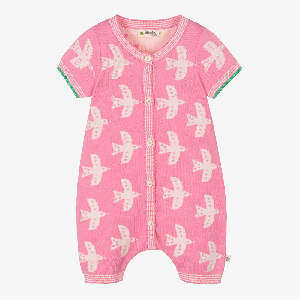 The Bonnie Mob - Baby Girls Pink Cotton Doves Shortie | Childrensalon