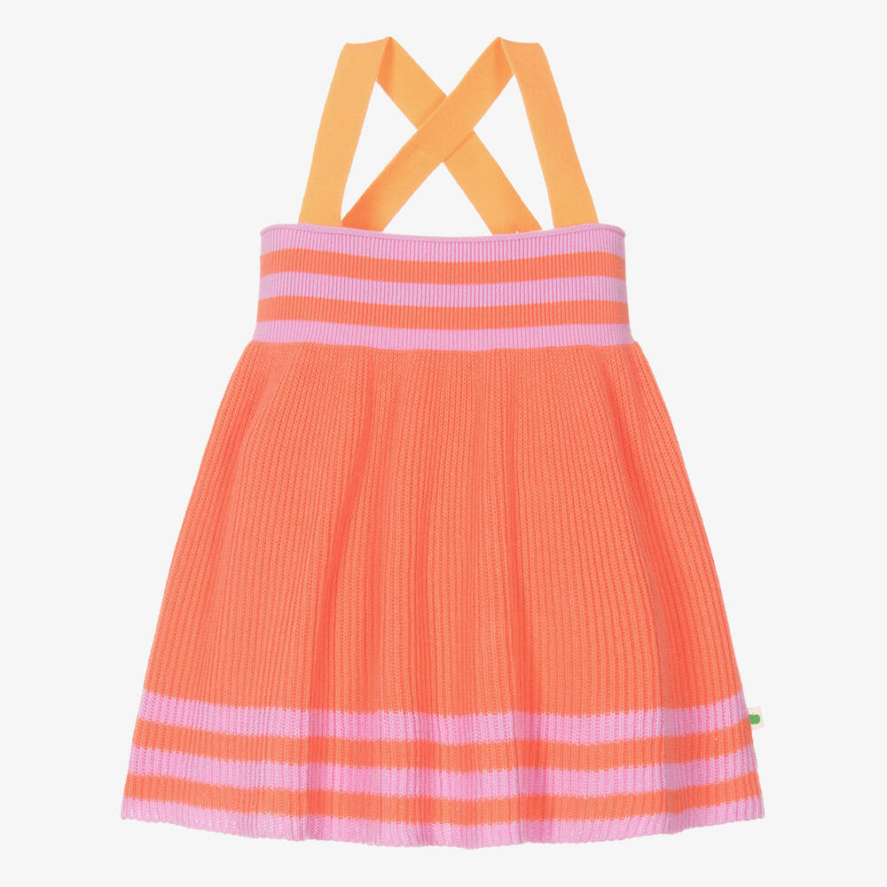 The Bonniemob - Baby Girls Pink & Orange Cotton Dress | Childrensalon