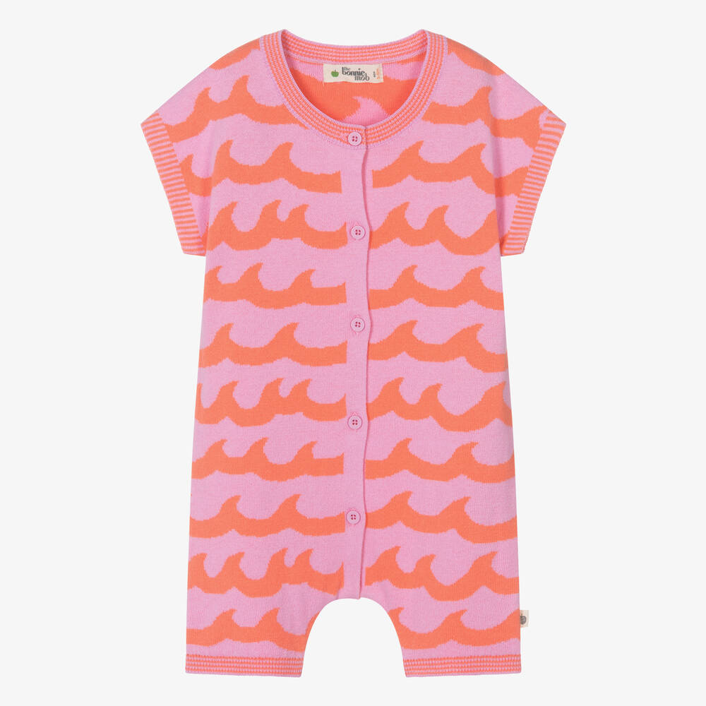Shop The Bonnie Mob Baby Girls Pink Wave Cotton Knit Shortie