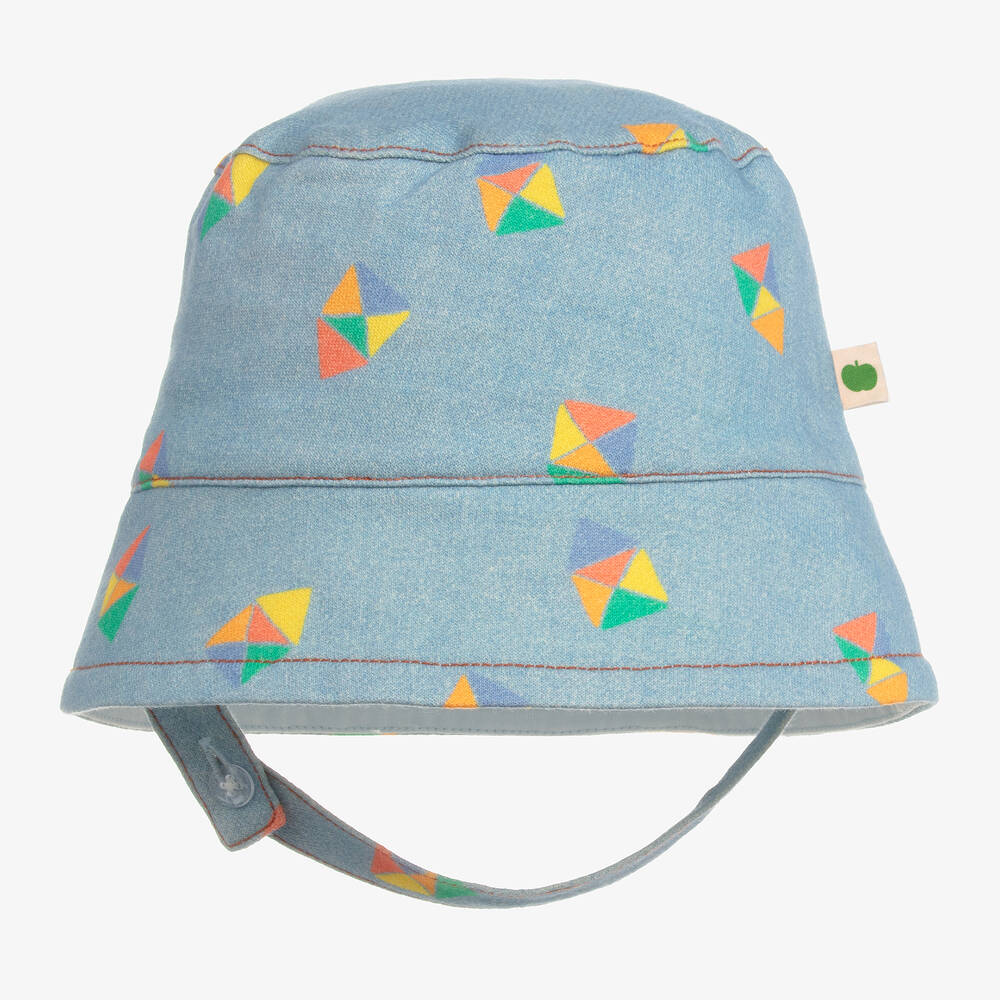 The Bonniemob - Blue Rainbow Cotton Baby Sun Hat | Childrensalon