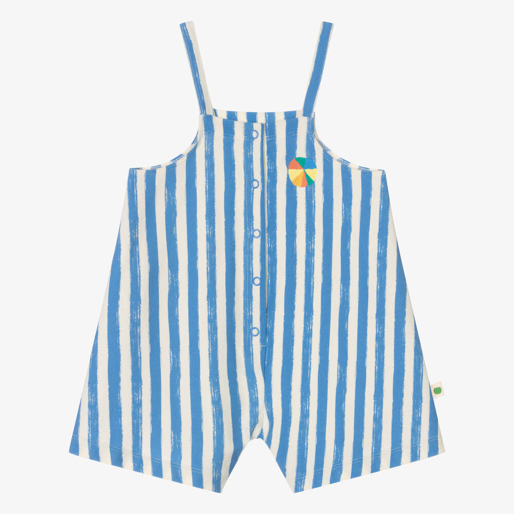The Bonnie Mob - Blue Stripe Organic Cotton Shortie | Childrensalon