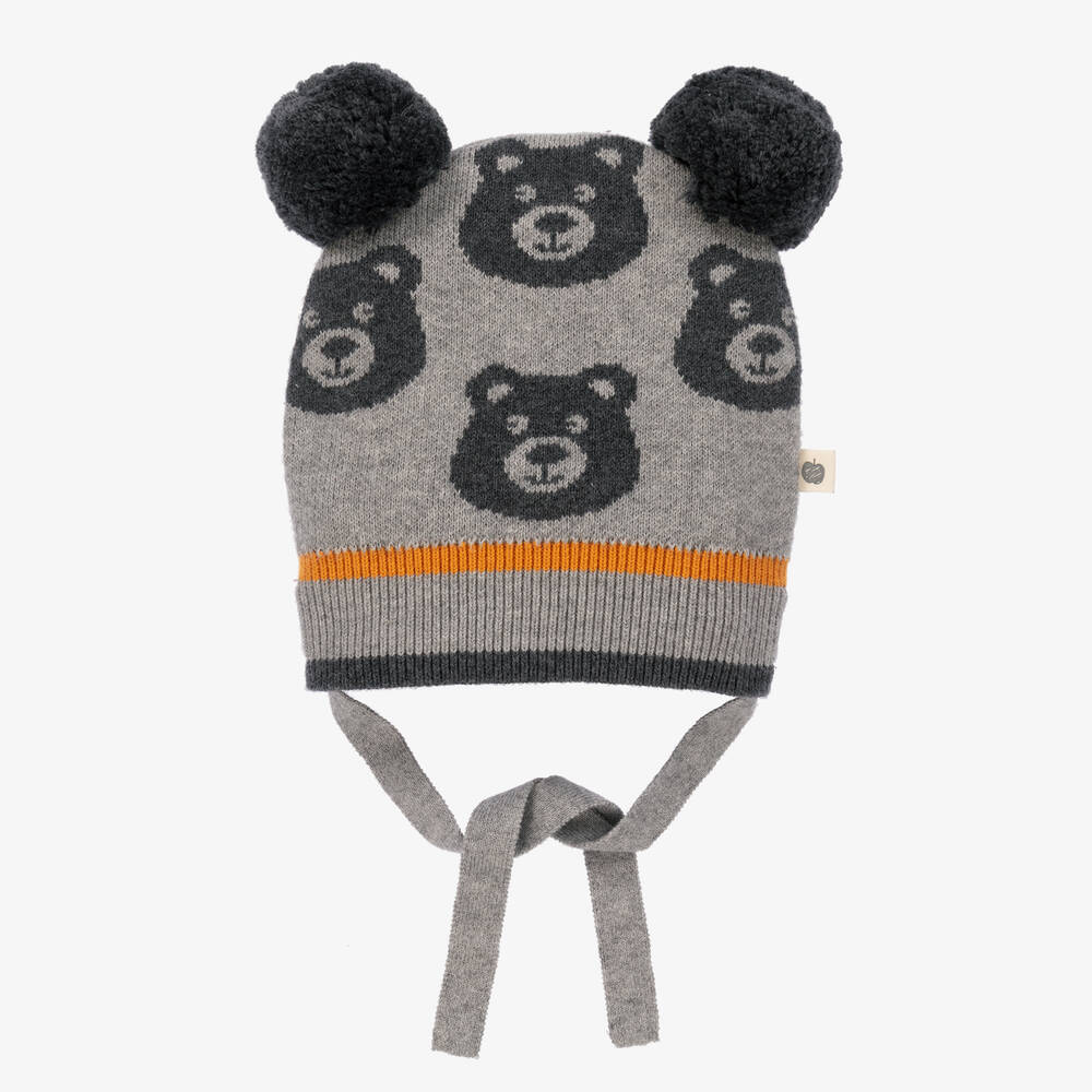 The Bonniemob - Grey Cotton & Cashmere Baby Hat | Childrensalon