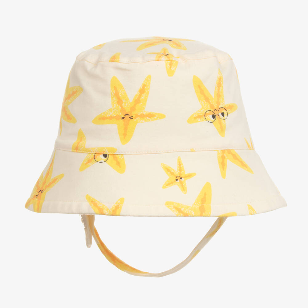 The Bonnie Mob - Ivory Organic Cotton Starfish Baby Hat  | Childrensalon