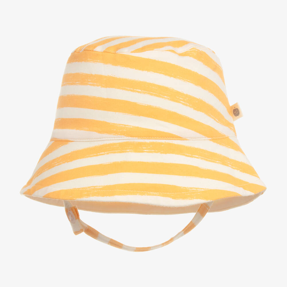 Shop The Bonnie Mob Orange Organic Cotton Stripe Baby Hat
