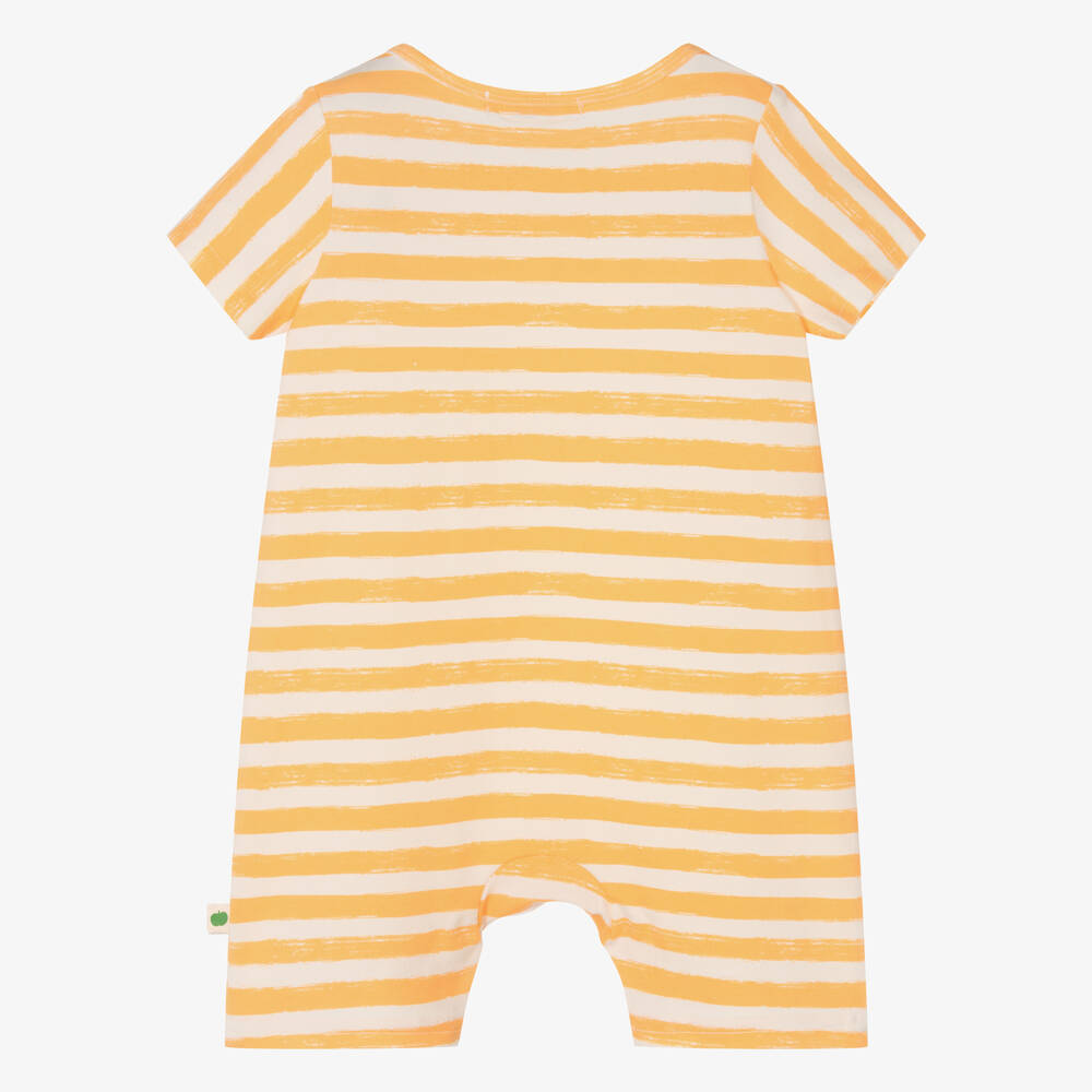 The Bonnie Mob - Orange Stripe Cotton Baby Shortie | Childrensalon
