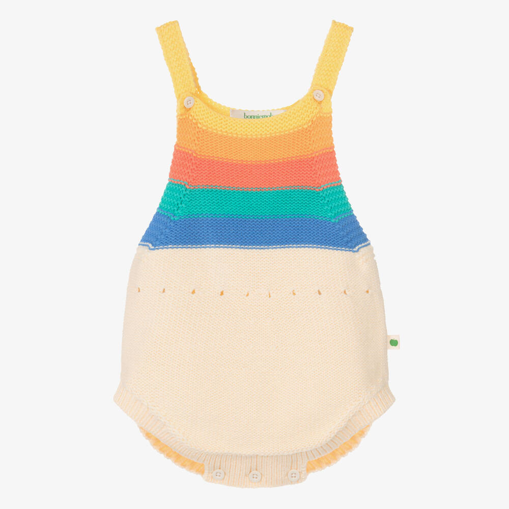 The Bonniemob - Organic Cotton Rainbow Knit Baby Shortie | Childrensalon