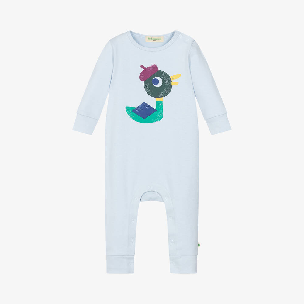 The Bonniemob - Baby Boys Blue Organic Cotton Romper | Childrensalon