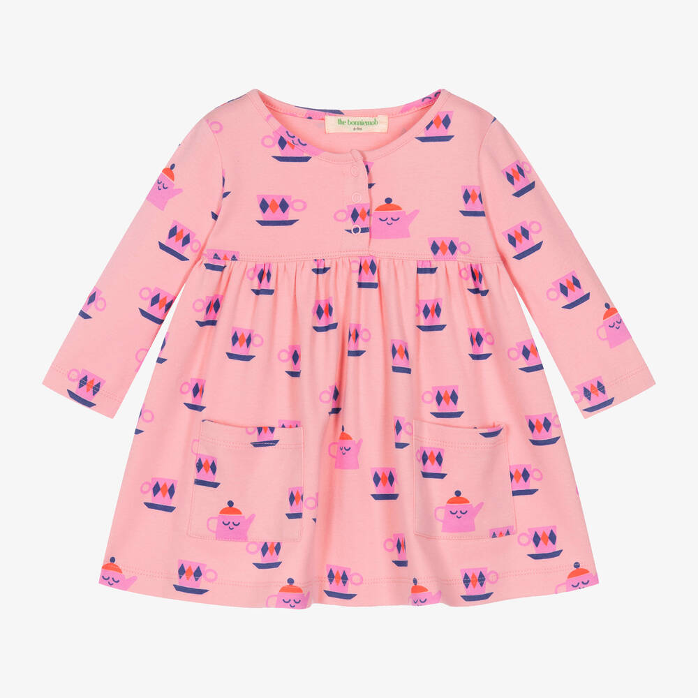 The Bonniemob - Baby Girls Pink Organic Cotton Dress | Childrensalon