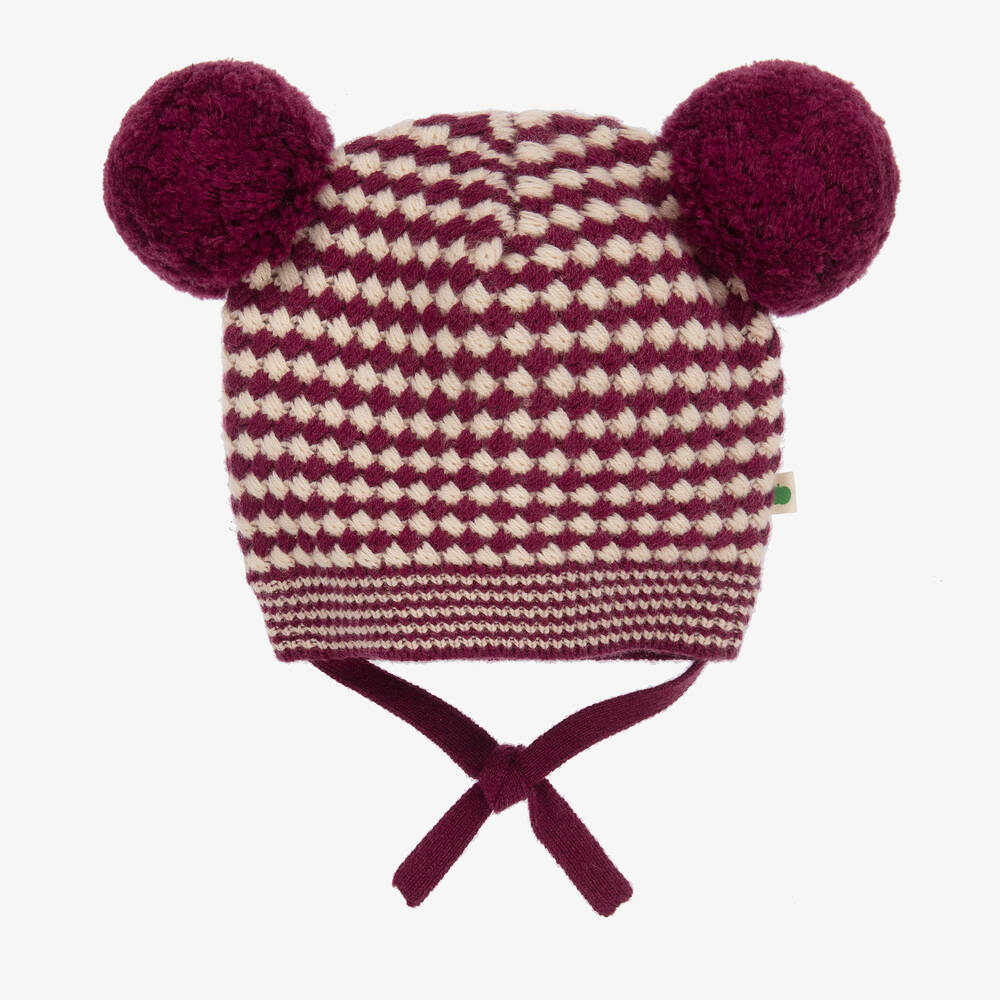 The Bonniemob - Red Check Wool & Organic Cotton Hat | Childrensalon