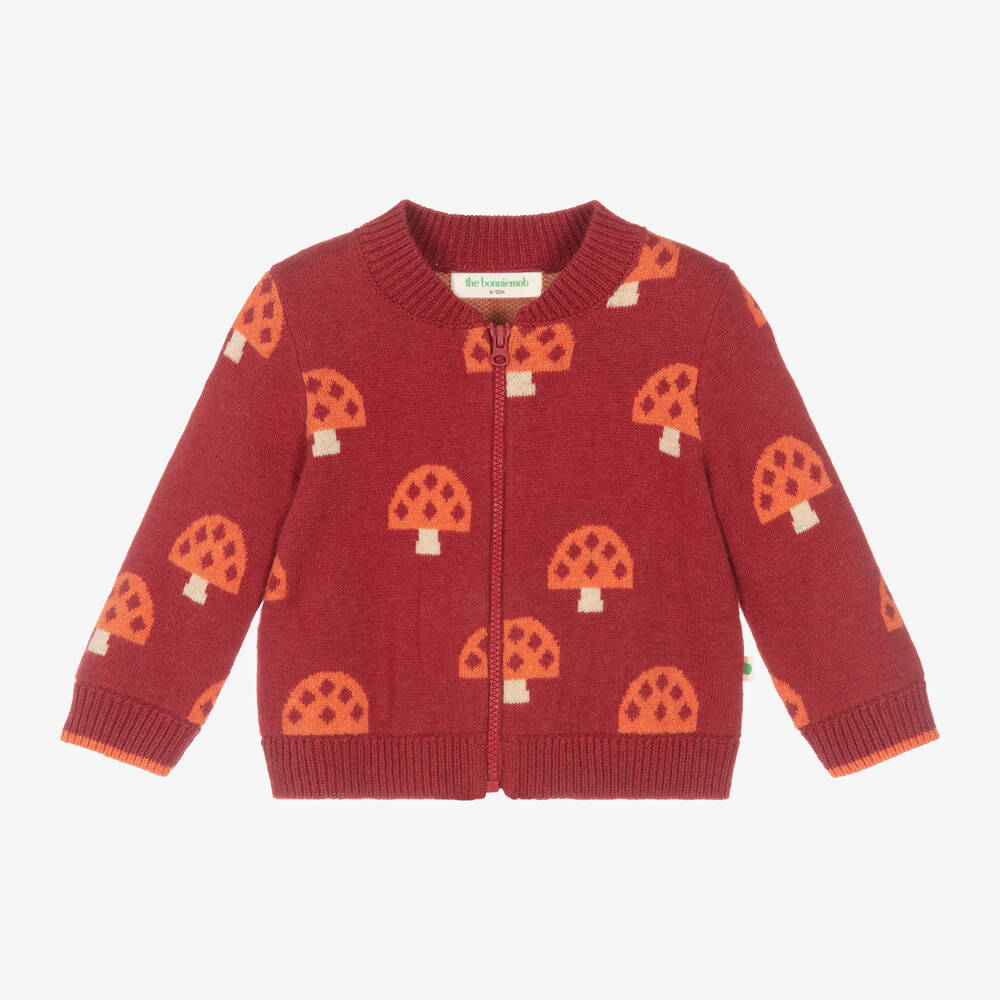 The Bonniemob - Red Organic Cotton & Cashmere Cardigan | Childrensalon