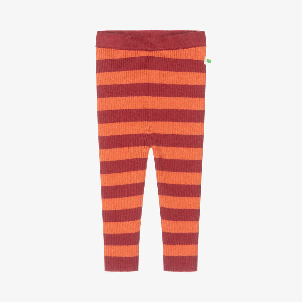 The Bonniemob - Red Stripe Cotton & Cashmere Knit Leggings | Childrensalon