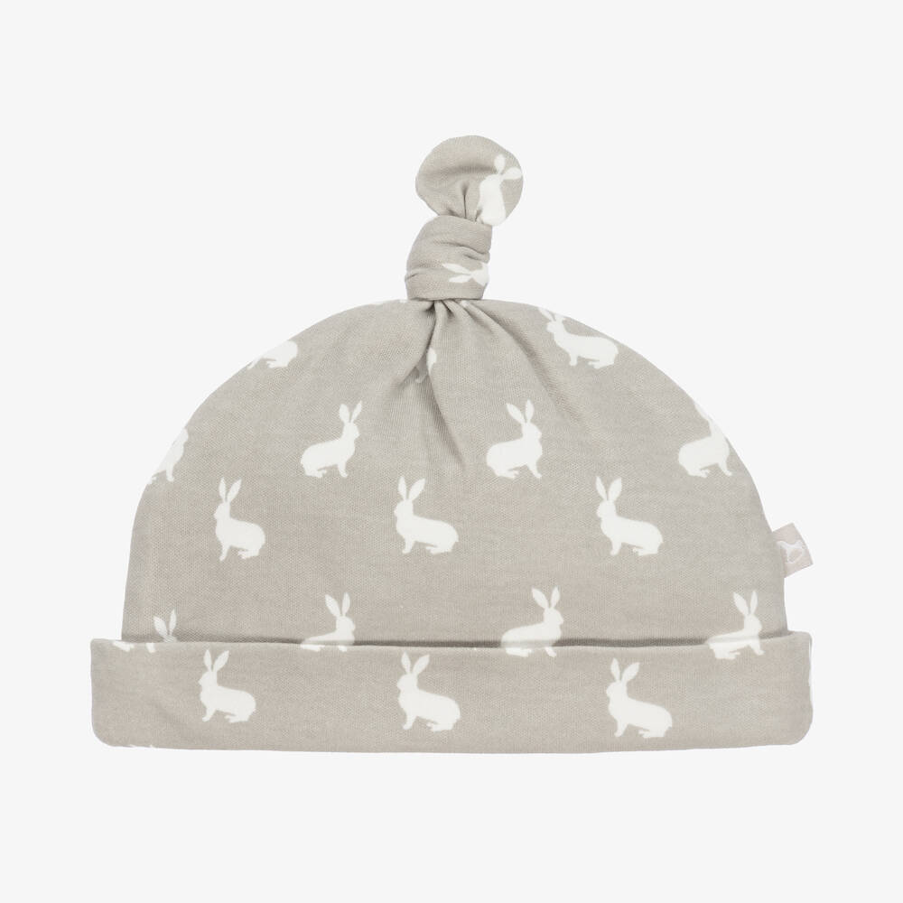 The Little Tailor - Grey & White Cotton Baby Hat | Childrensalon