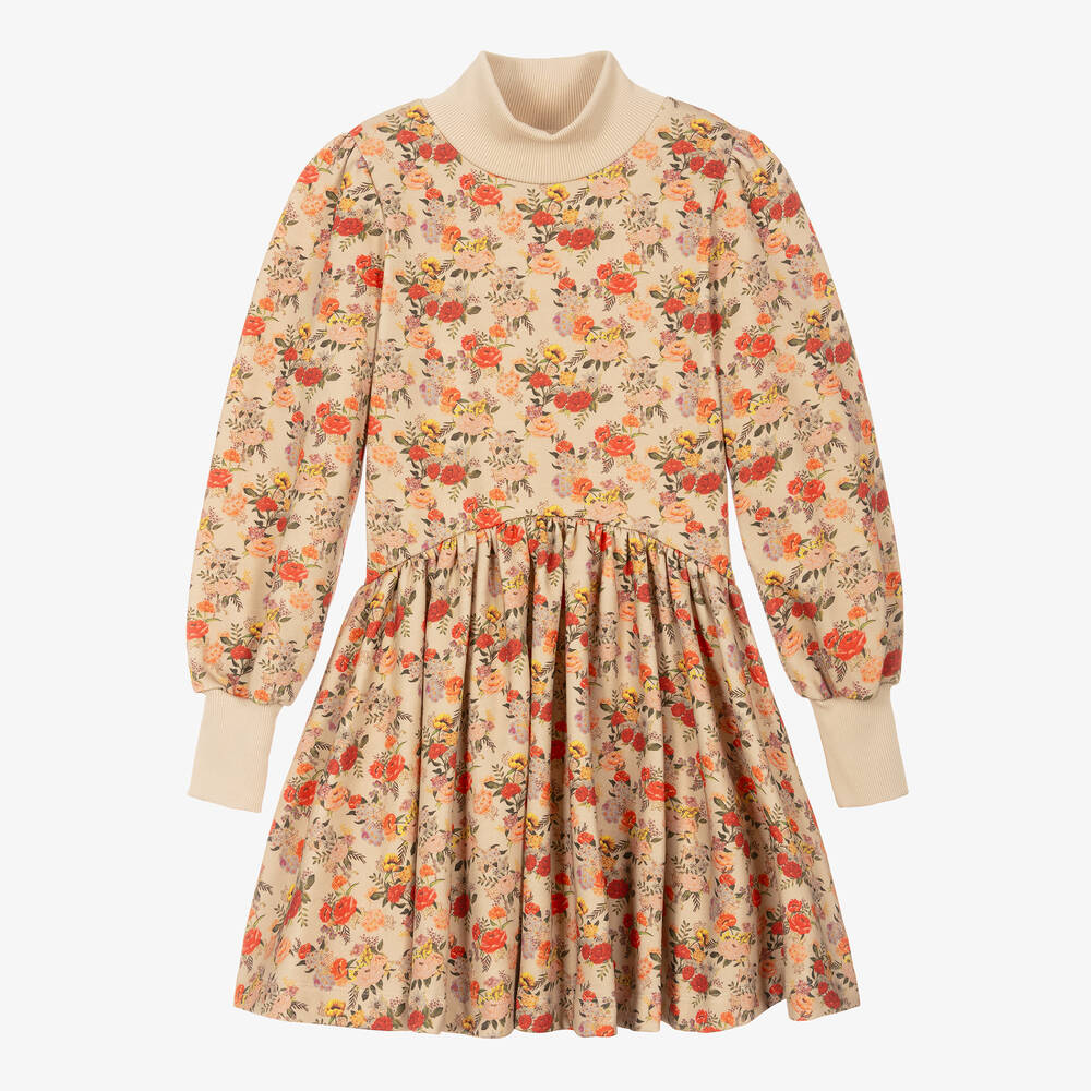 The Middle Daughter Teen Girls Beige & Red Floral Dress