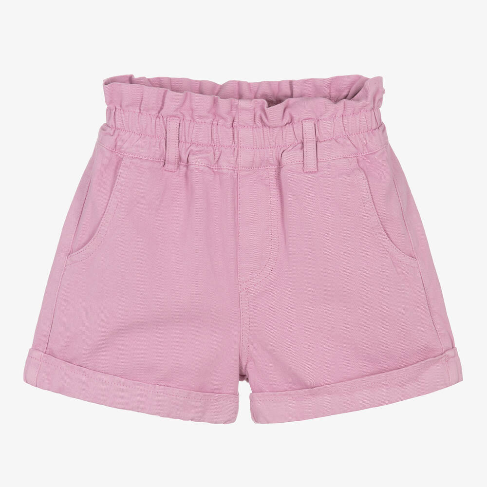 The New Society - Girls Purple Denim High-Waisted Shorts | Childrensalon