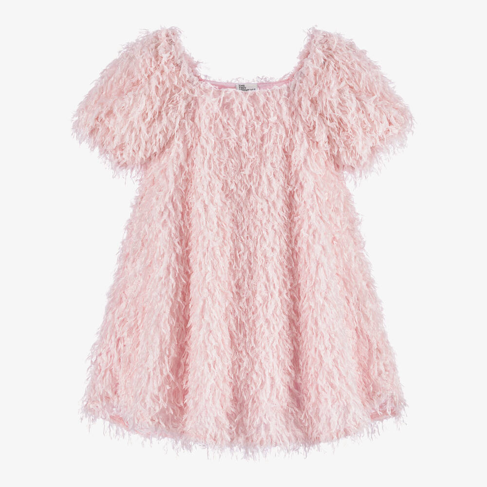 The Tiny Universe - Girls Pale Pink Fluffy Dress | Childrensalon