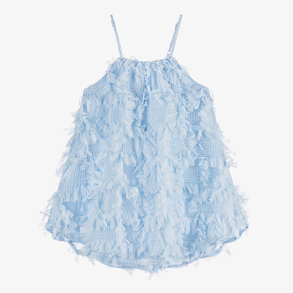 The Tiny Universe - Girls Pastel Blue Tulle Dress | Childrensalon
