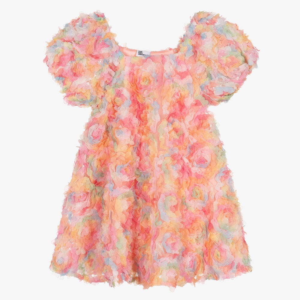 The Tiny Universe - Розовое платье из тюля с цветами | Childrensalon