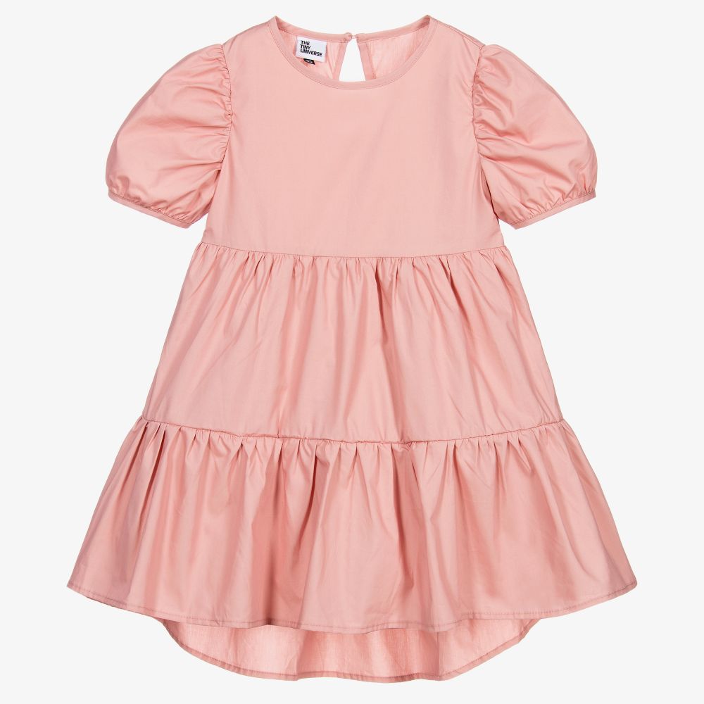 The Tiny Universe - Pink Cotton Poplin Dress | Childrensalon