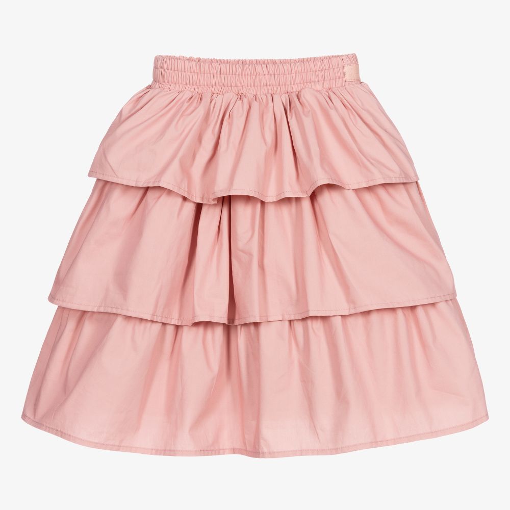 The Tiny Universe - Pink Ruffled Cotton Skirt | Childrensalon