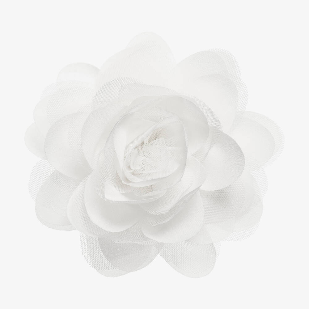 The Tiny Universe - White Flower Hair Clip (15cm) | Childrensalon