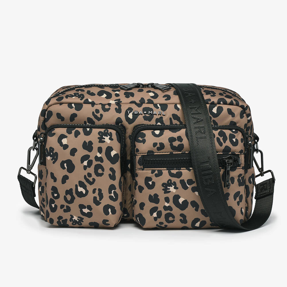 TIBA + MARL - Beige Leopard Print Changing Bag (33cm) | Childrensalon