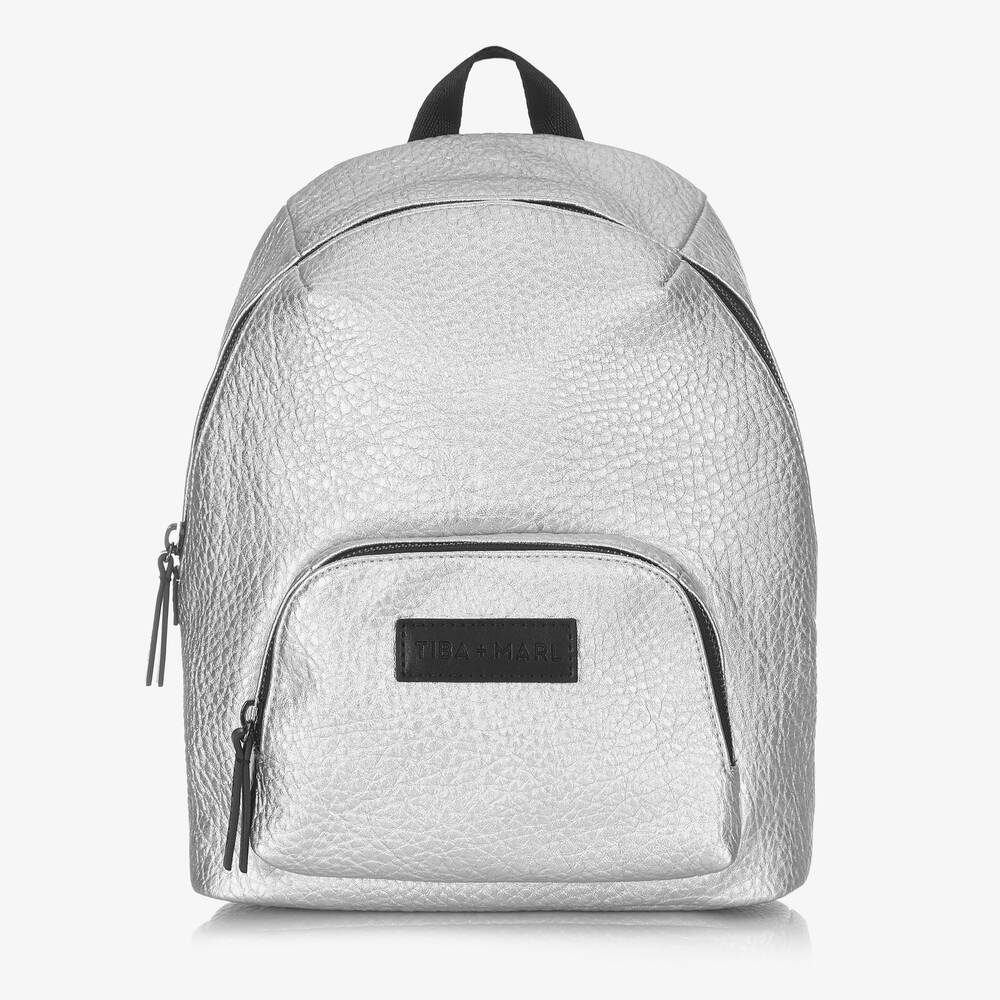 TIBA + MARL - Silver Metallic Backpack (29cm) | Childrensalon
