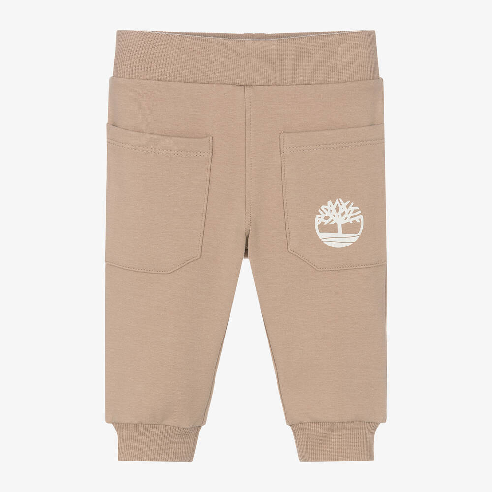 Timberland - Baby Boys Beige Organic Cotton Joggers | Childrensalon