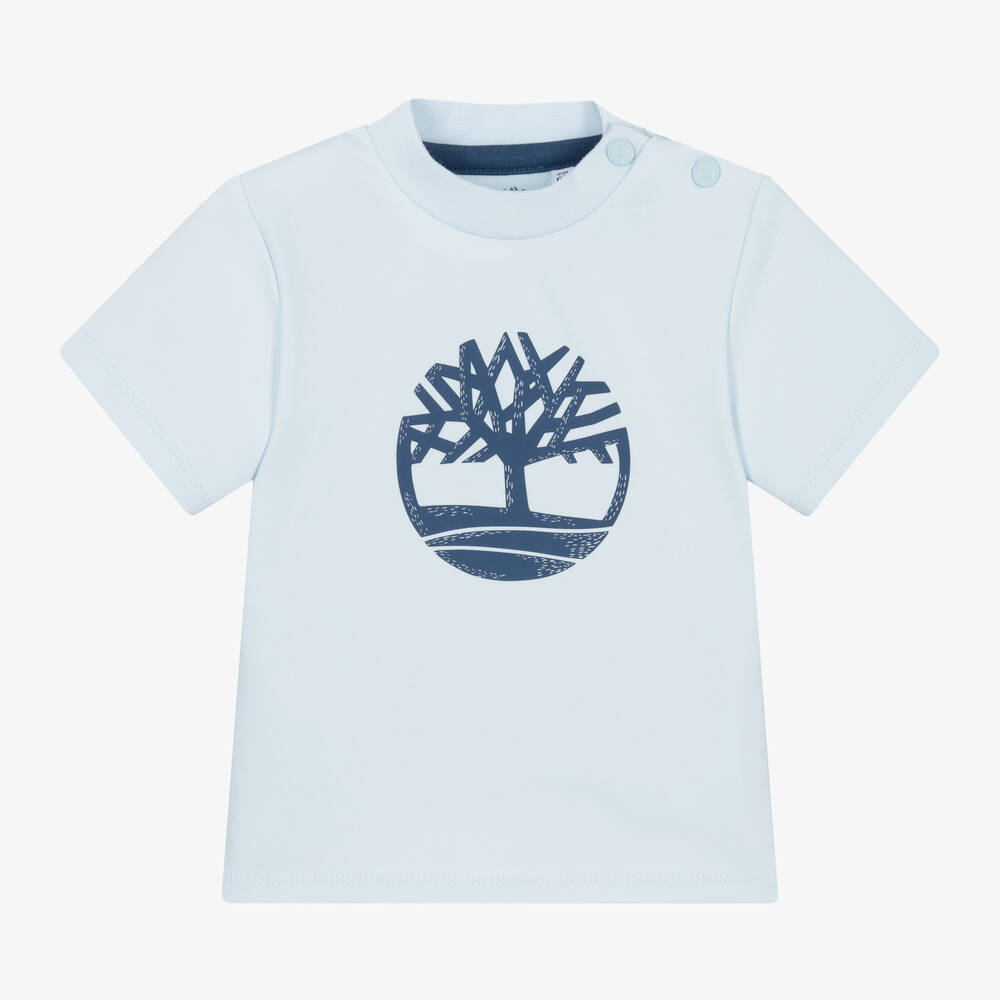 Timberland - Baby Boys Blue Organic Cotton T-Shirt | Childrensalon