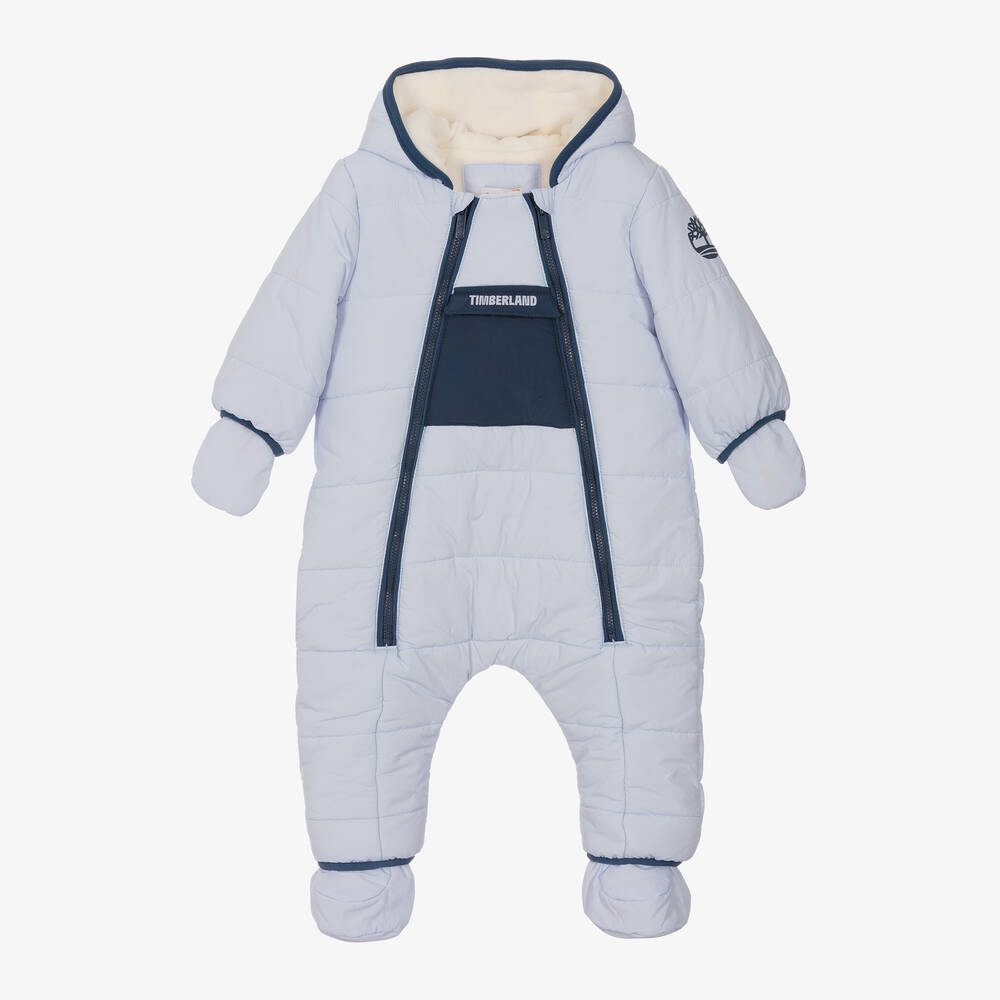 Timberland - Baby Boys Blue Padded Snowsuit | Childrensalon