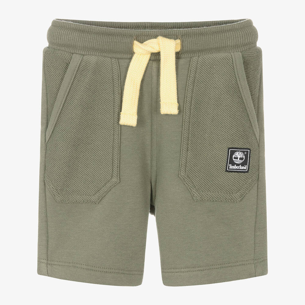 Timberland - Baby Boys Green Cotton Jersey Shorts | Childrensalon