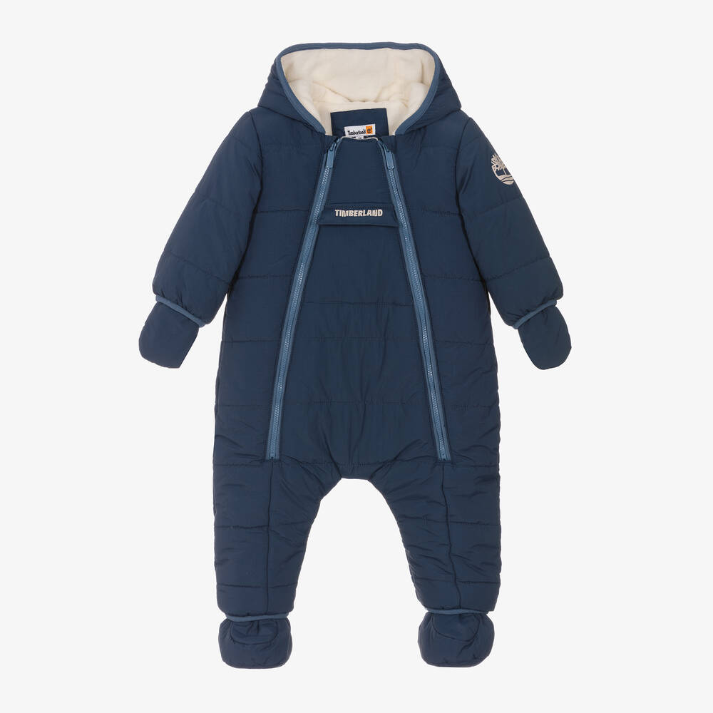 Timberland - Baby Boys Navy Blue Padded Snowsuit | Childrensalon