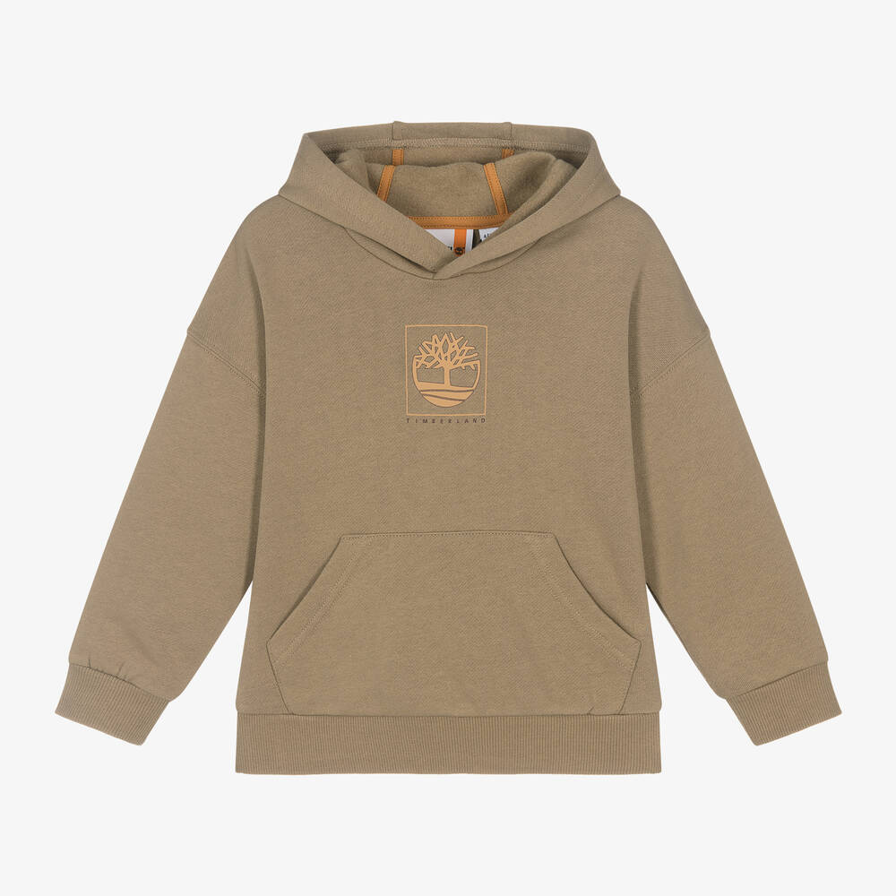 Timberland - Boys Beige Organic Cotton Hoodie | Childrensalon