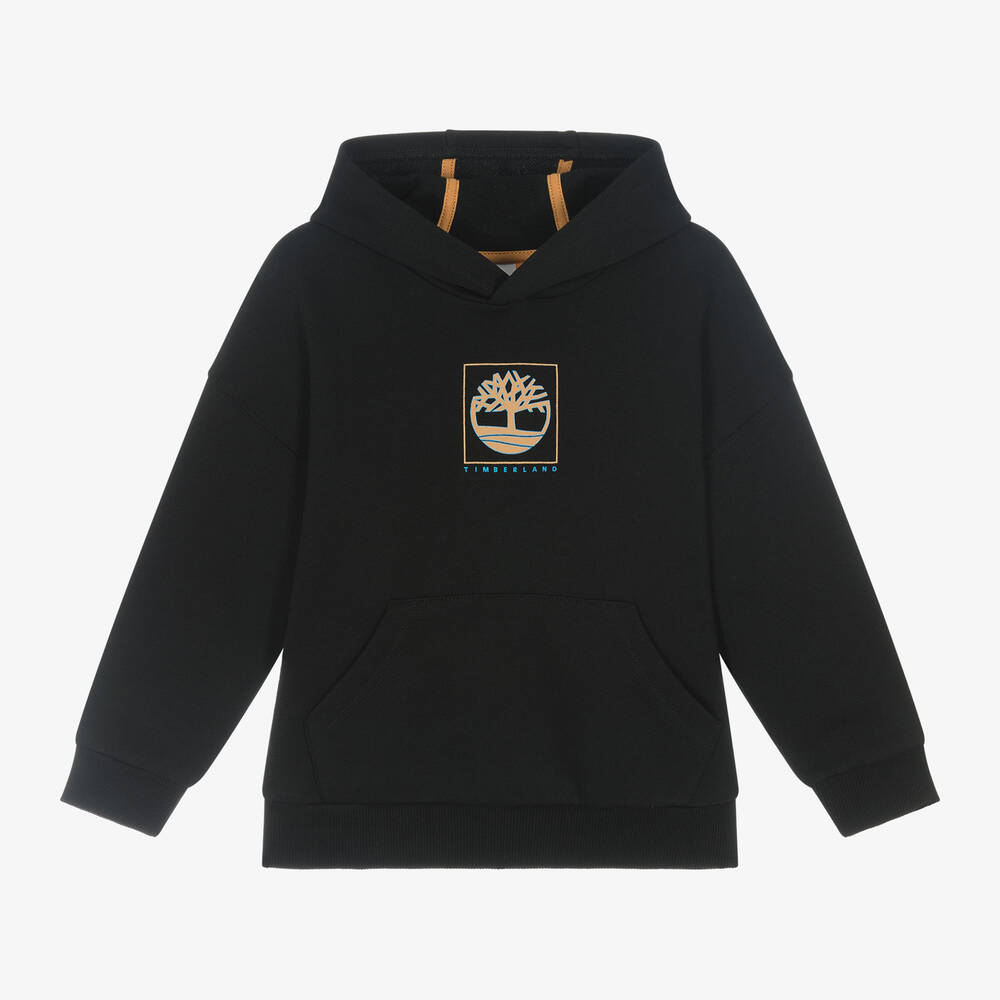 Timberland - Boys Black Organic Cotton Hoodie | Childrensalon