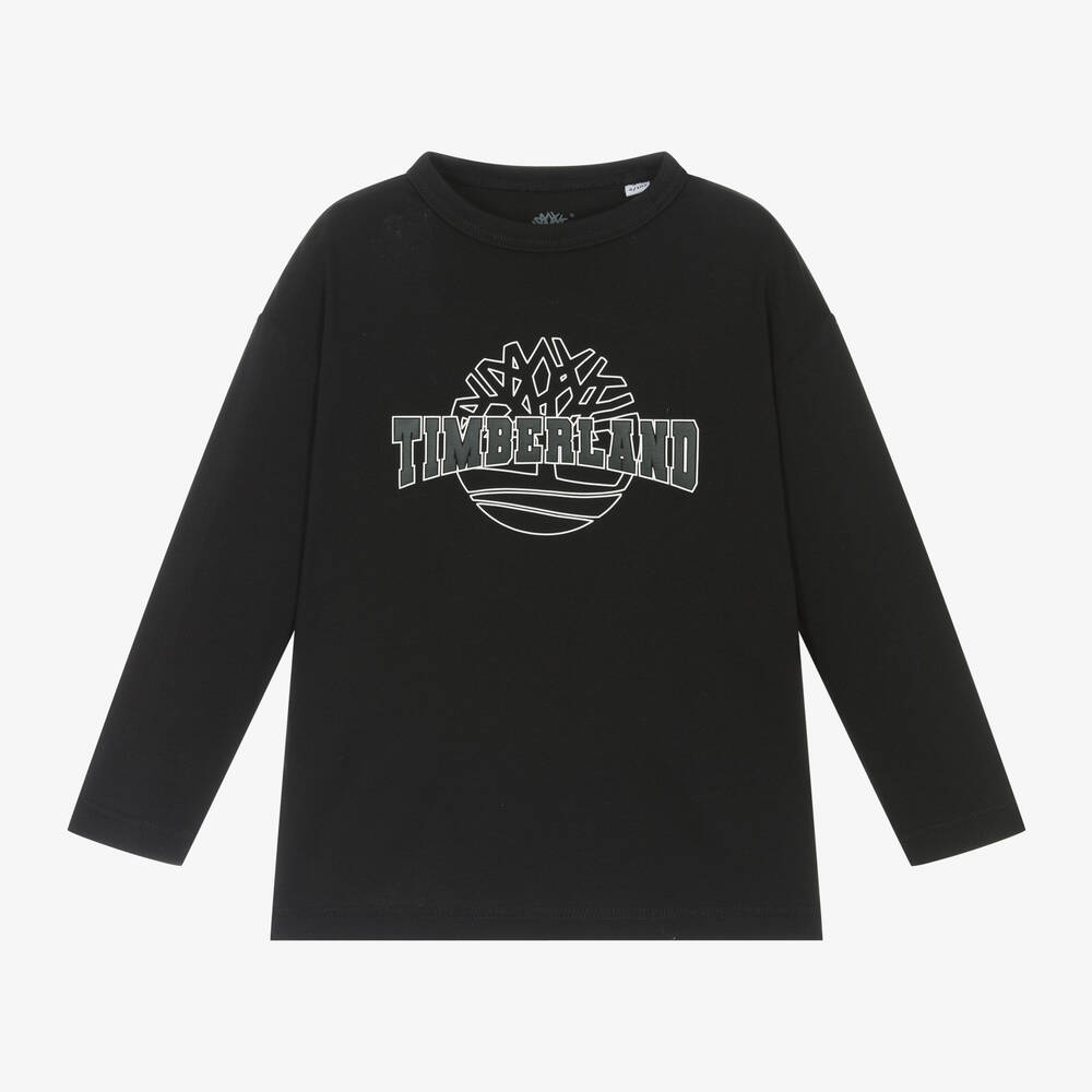 Timberland - Boys Black Organic Cotton Top | Childrensalon