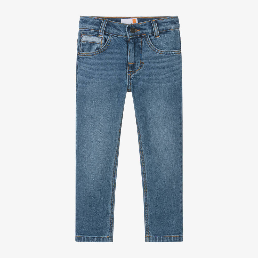 Timberland - Boys Blue Straight Leg Denim Jeans | Childrensalon