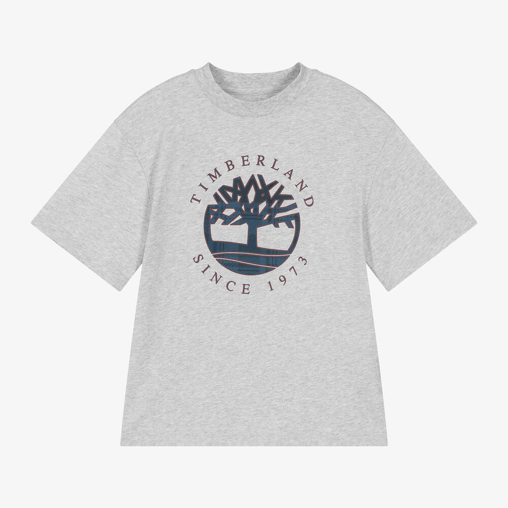 Timberland - Boys Grey Cotton T-Shirt | Childrensalon