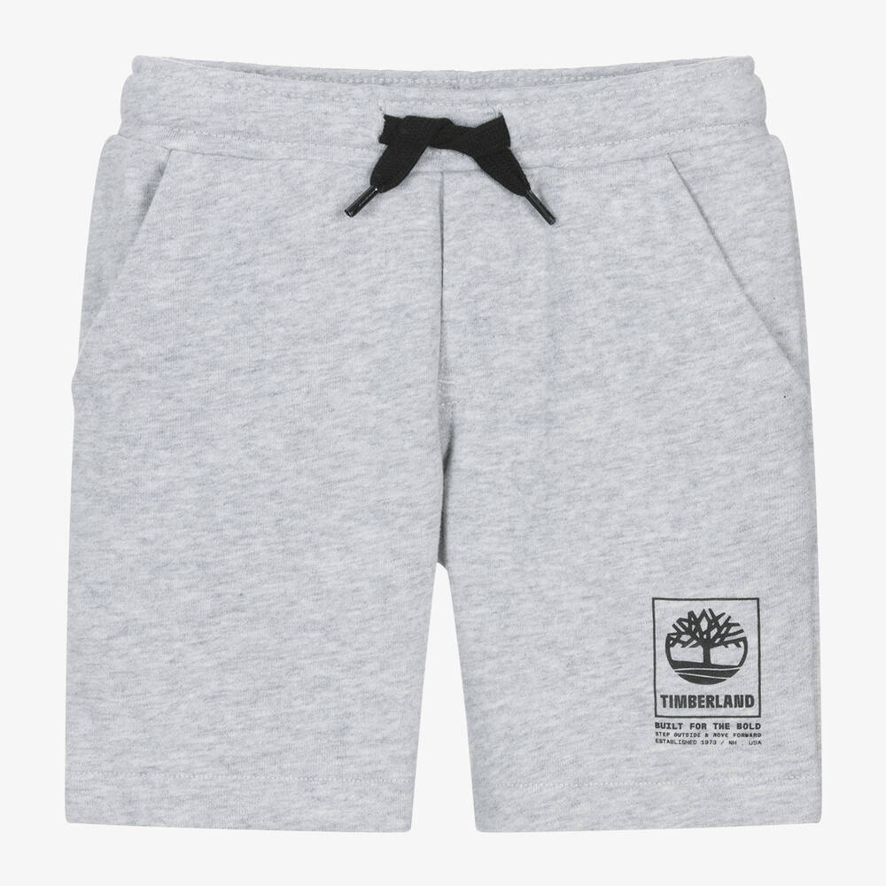 Timberland - Boys Grey Marl Cotton Shorts | Childrensalon